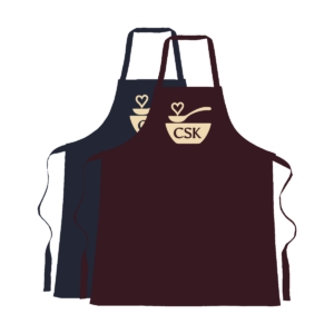 CSK Apron, shown in maroon and blue