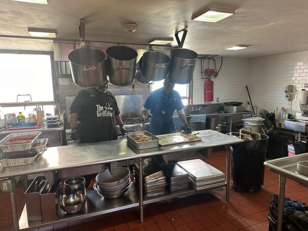 A meal being prepared at Community Soup Kitchen