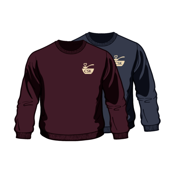 CSK Crewneck Sweatshirt, shown in maroon and blue