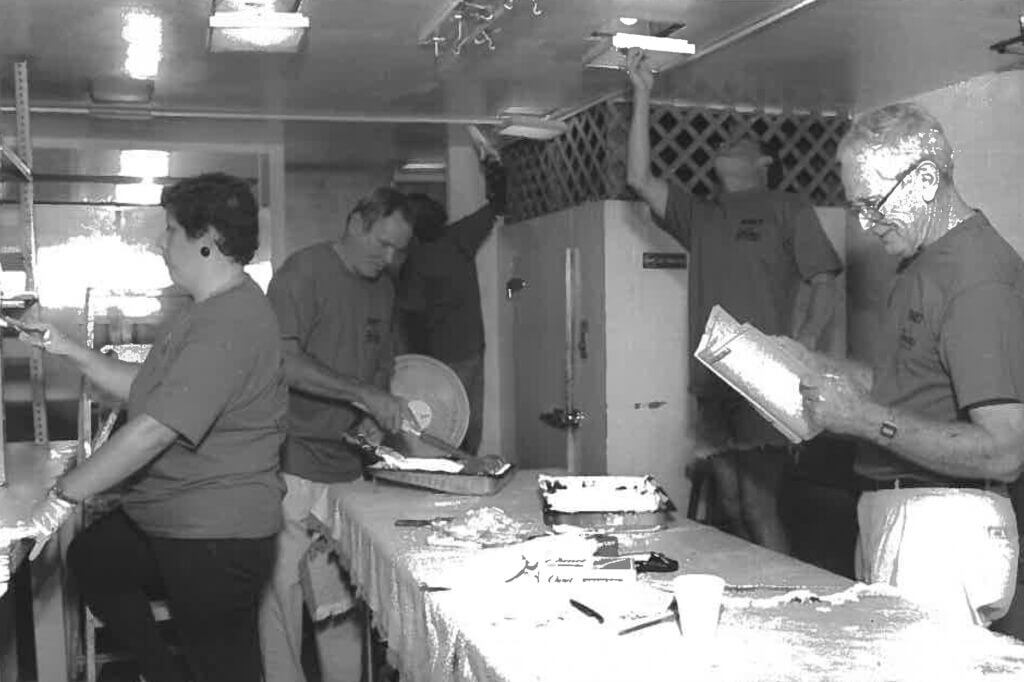 Black and White photo of Volunteers from CSK in the past