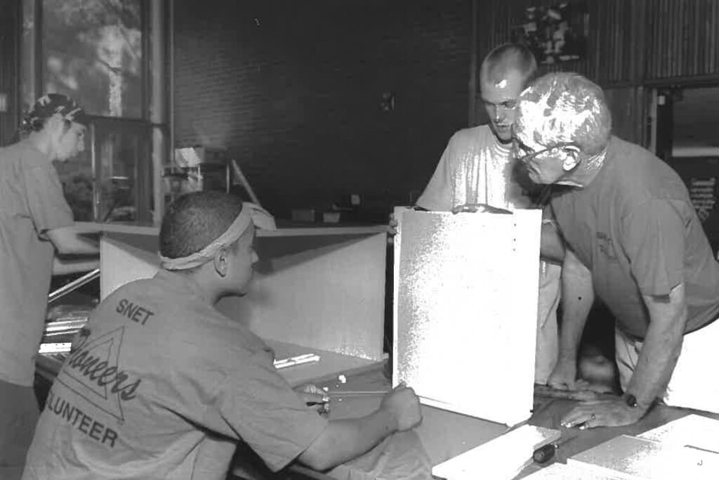 Black and White photo of Volunteers from CSK in the past