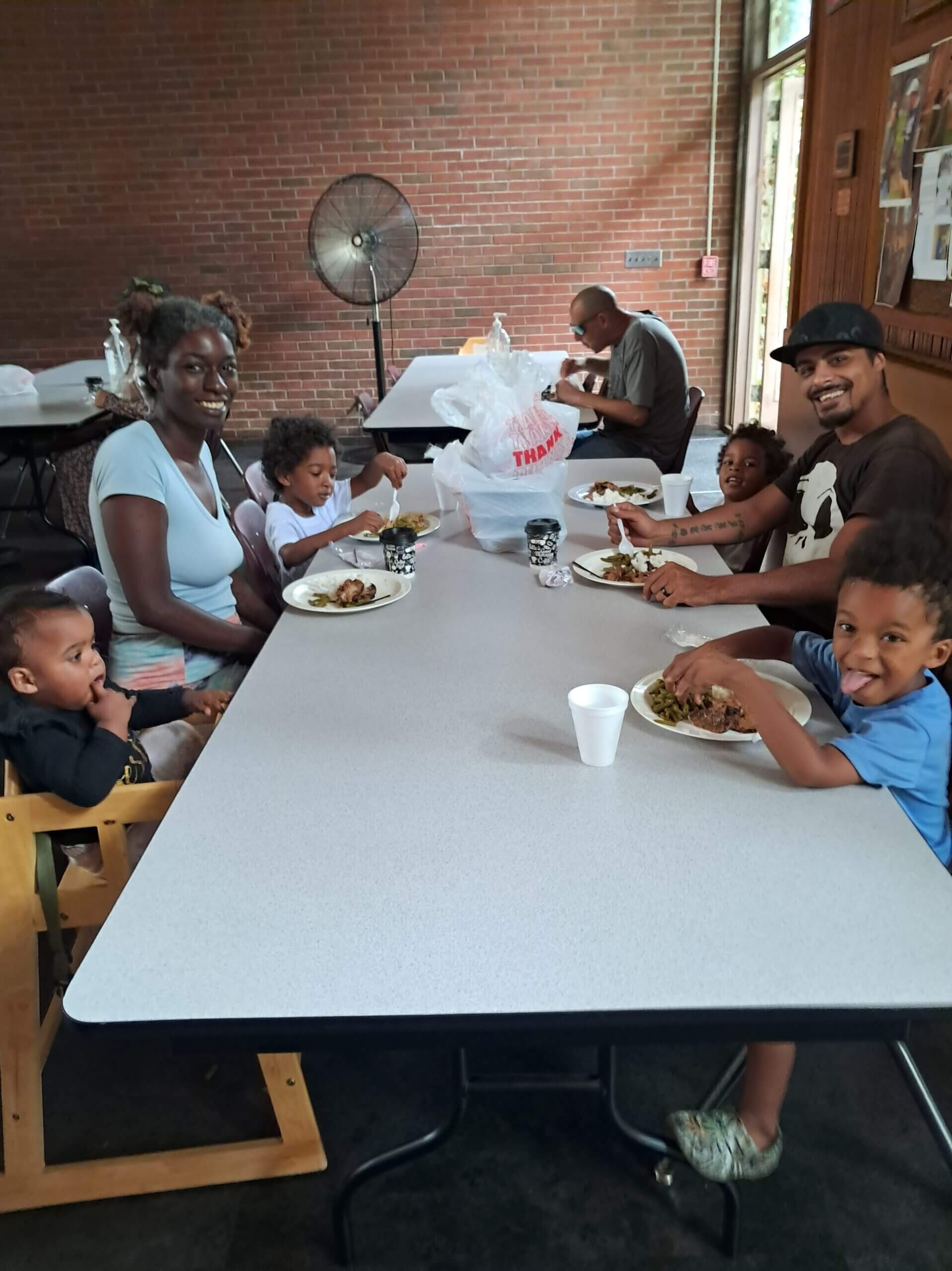 A family enjoying a meal at CSK for the first time.